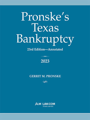 cover image of Pronske's Texas Bankruptcy